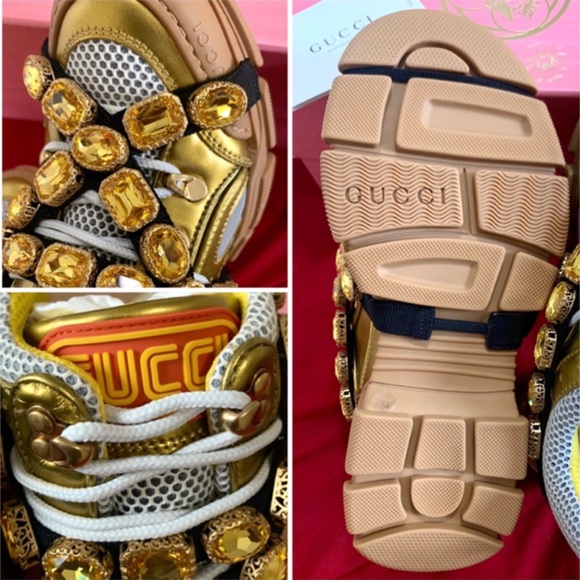 Rare๐ฅGucci FLASHTREK Crystal Embellished Sneakers - Picture 4 of 16